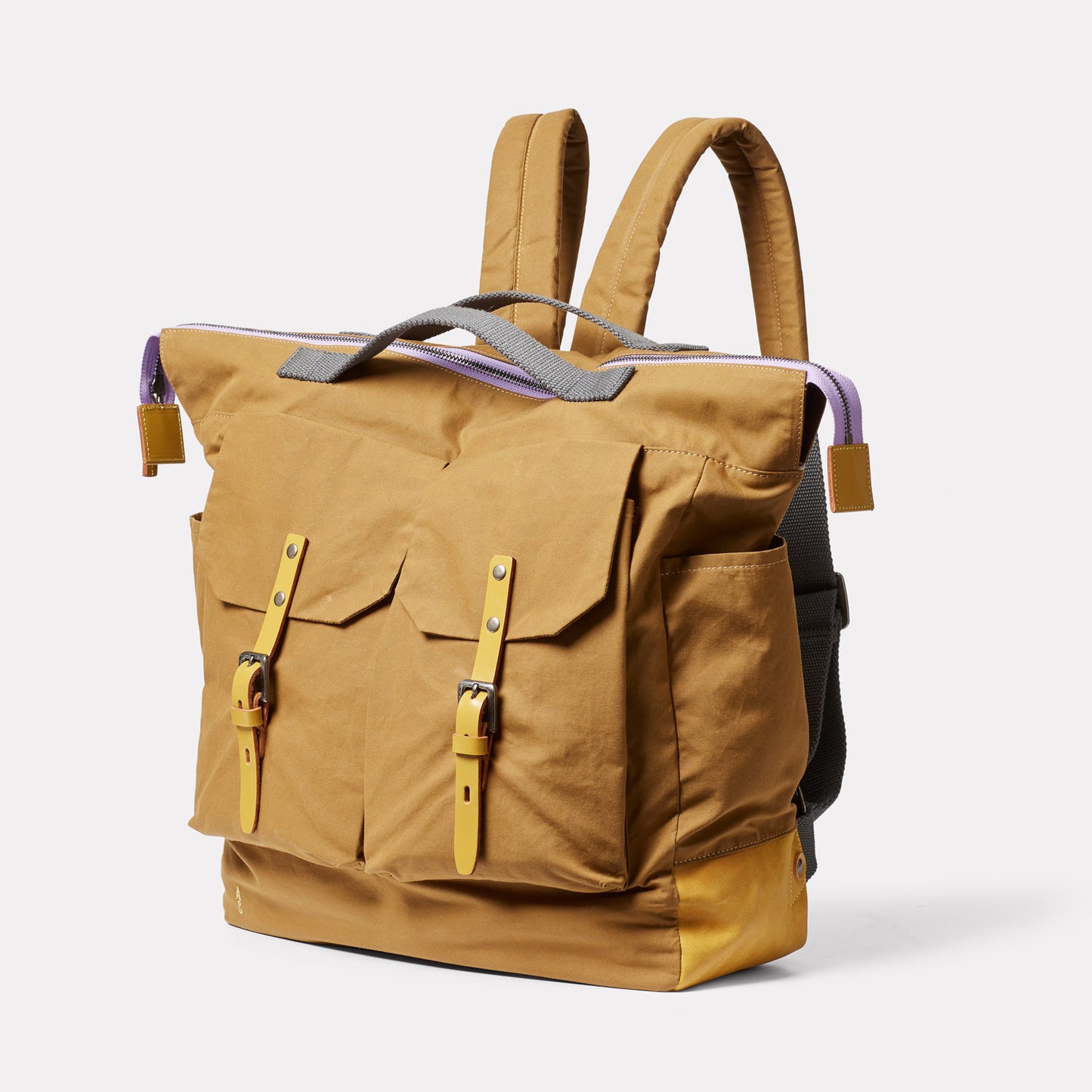 Frank Large Waxed Cotton Backpack in Gingerbread