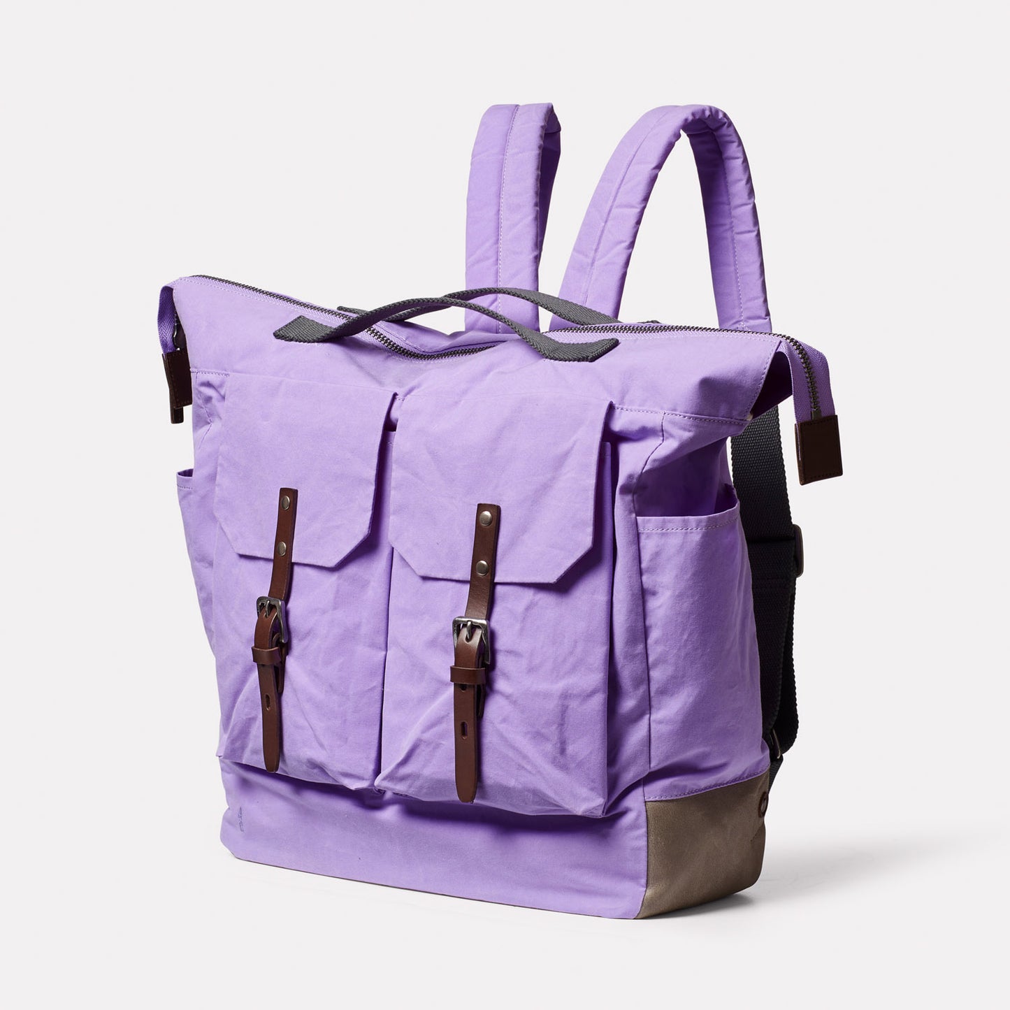 Frank Large Waxed Cotton Backpack in Lilac