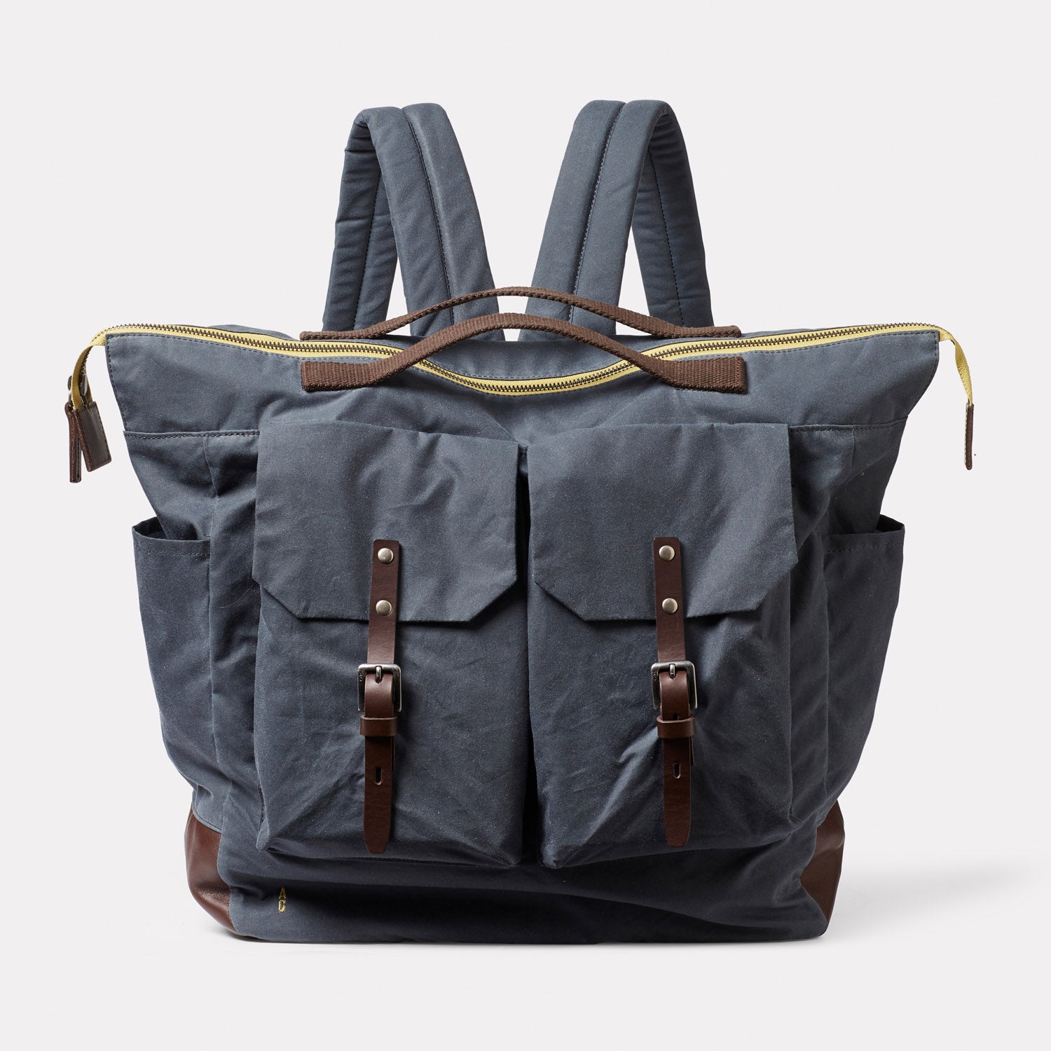 Grey Laptop Backpack Waxed Cotton Backpack