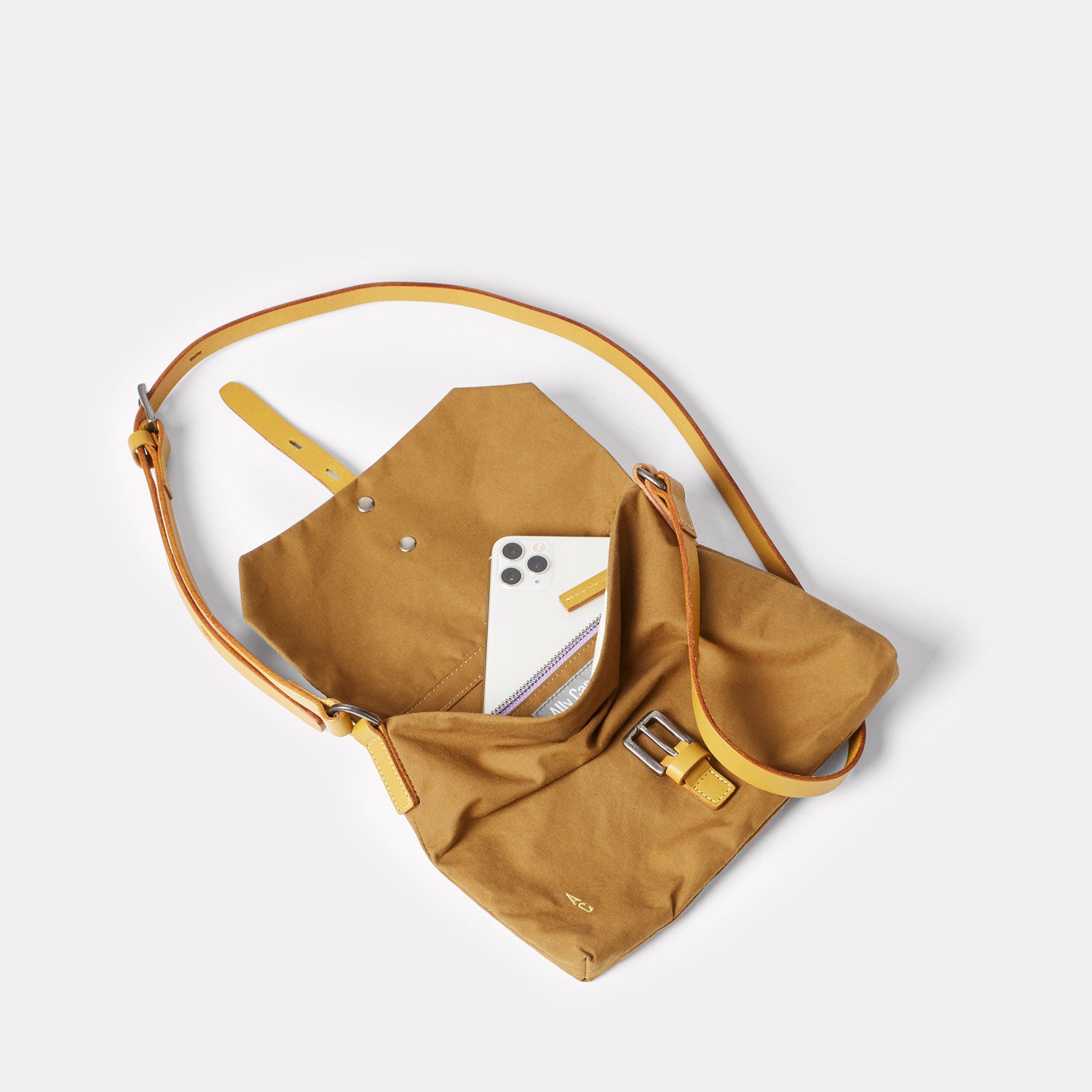 Brown Yellow Waxed Cotton Bag