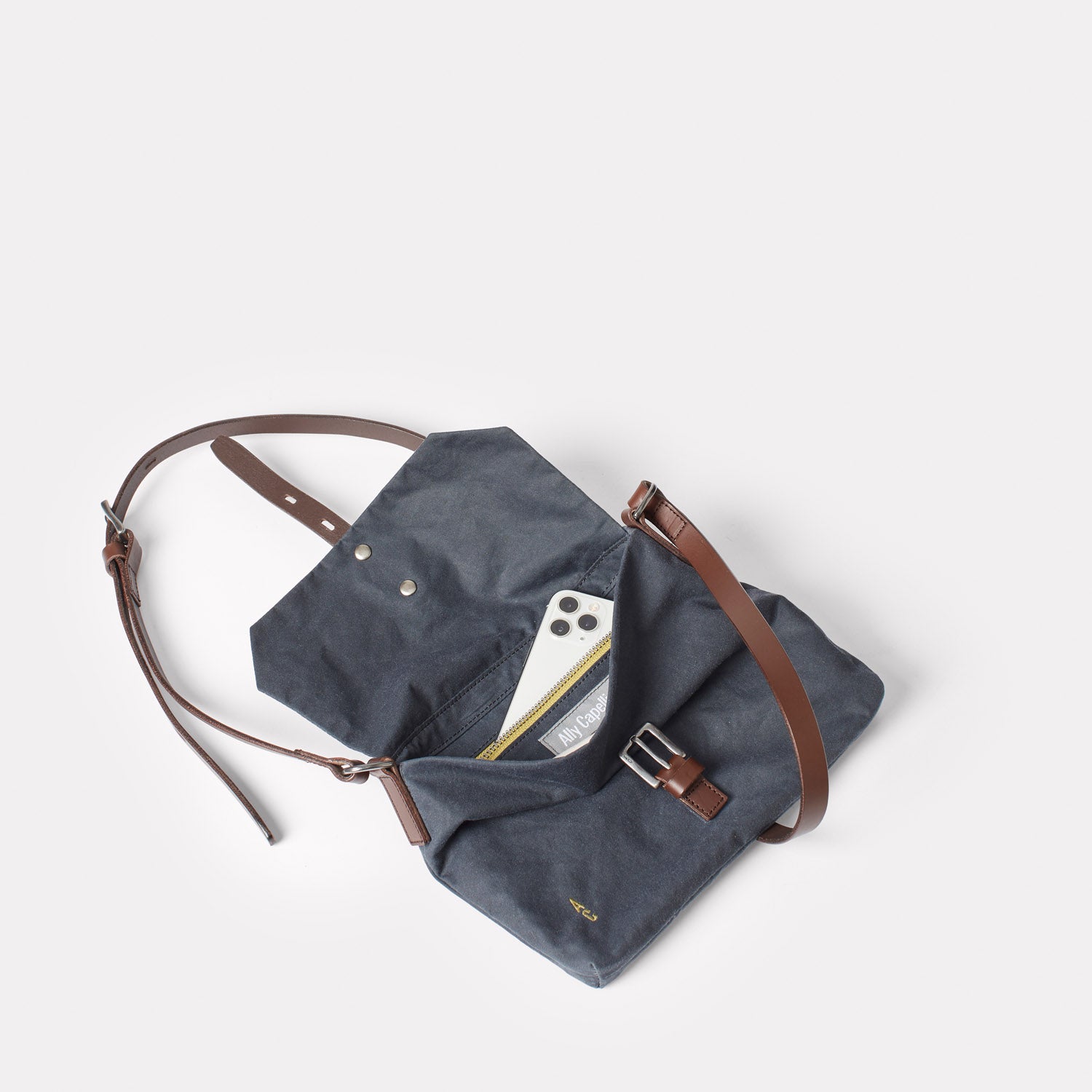 Grey Waxed Cotton Bag