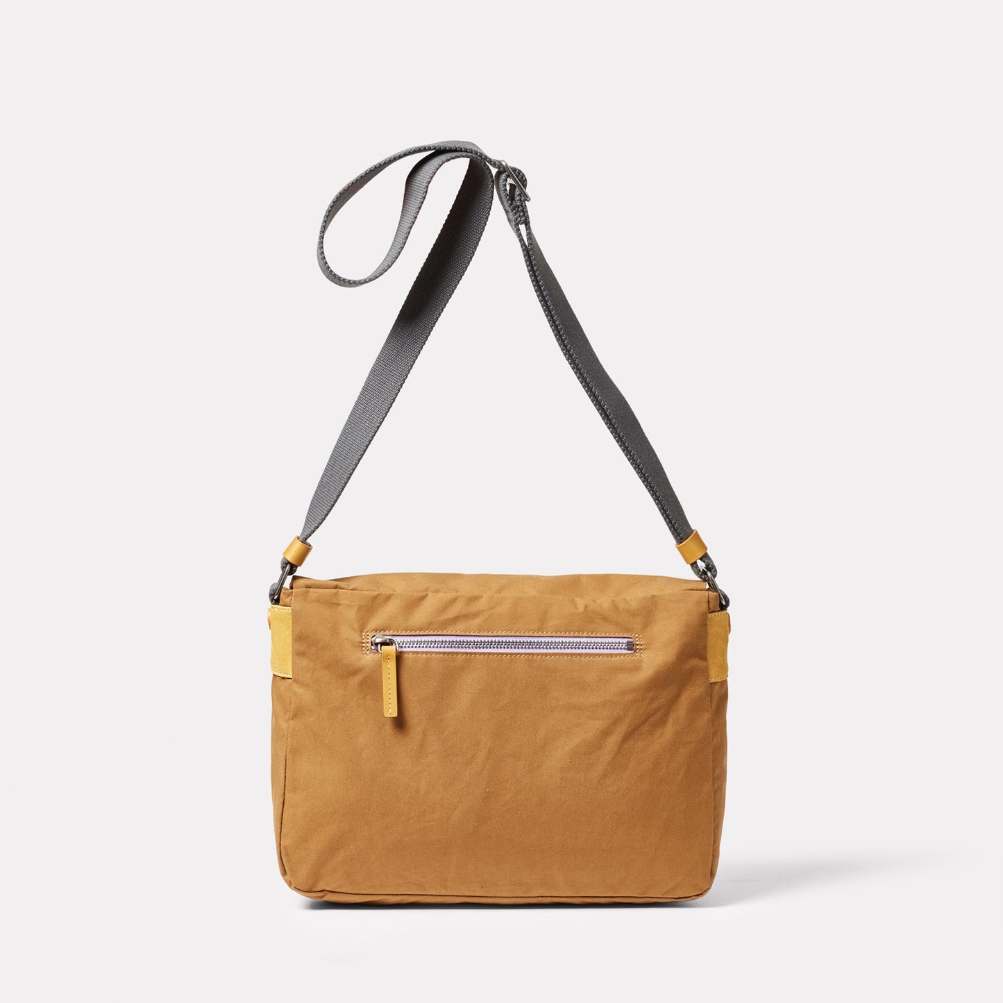 Jeremy Small Waxed Cotton Crossbody Satchel in Gingerbread