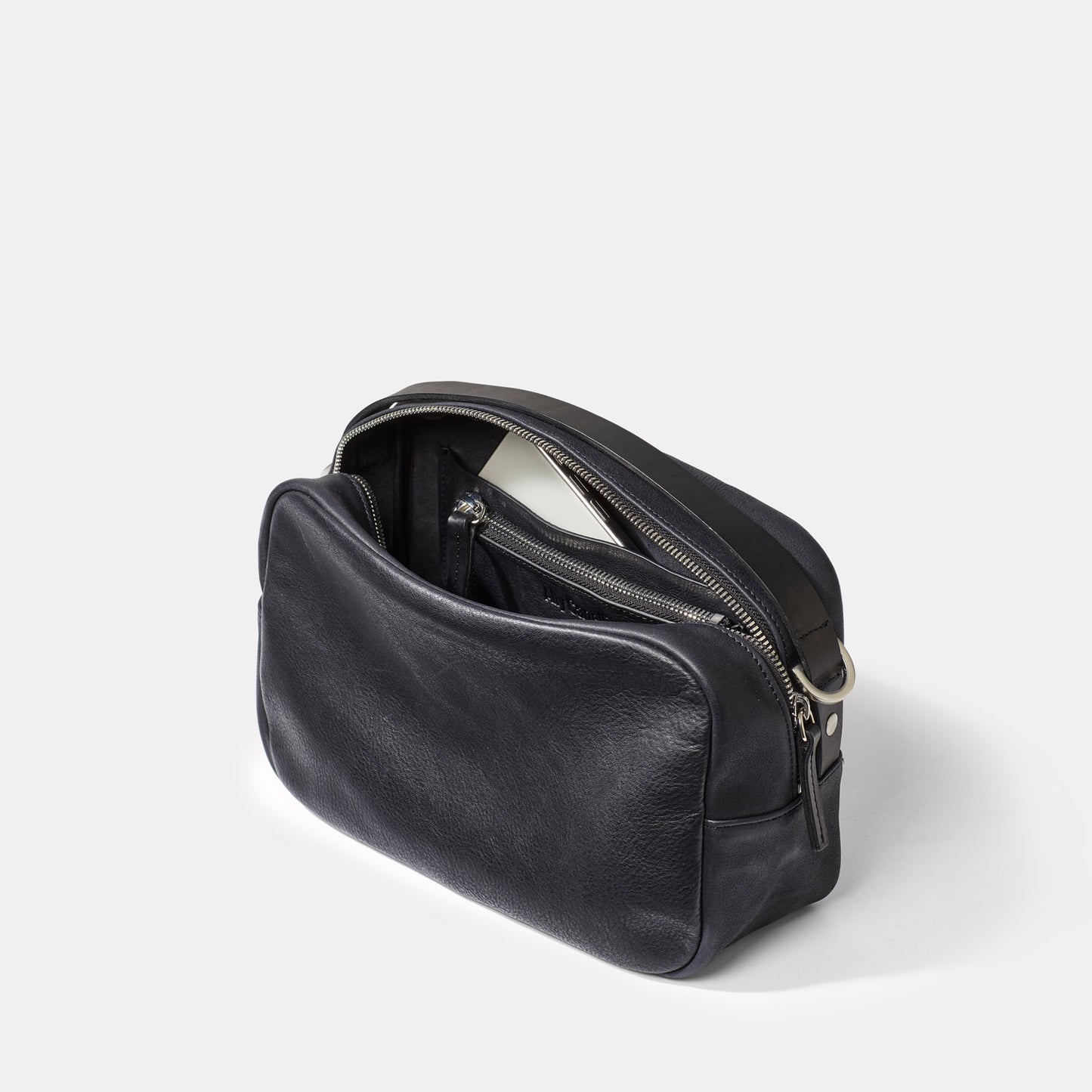 Leila Plus Leather Crossbody Bag in Black