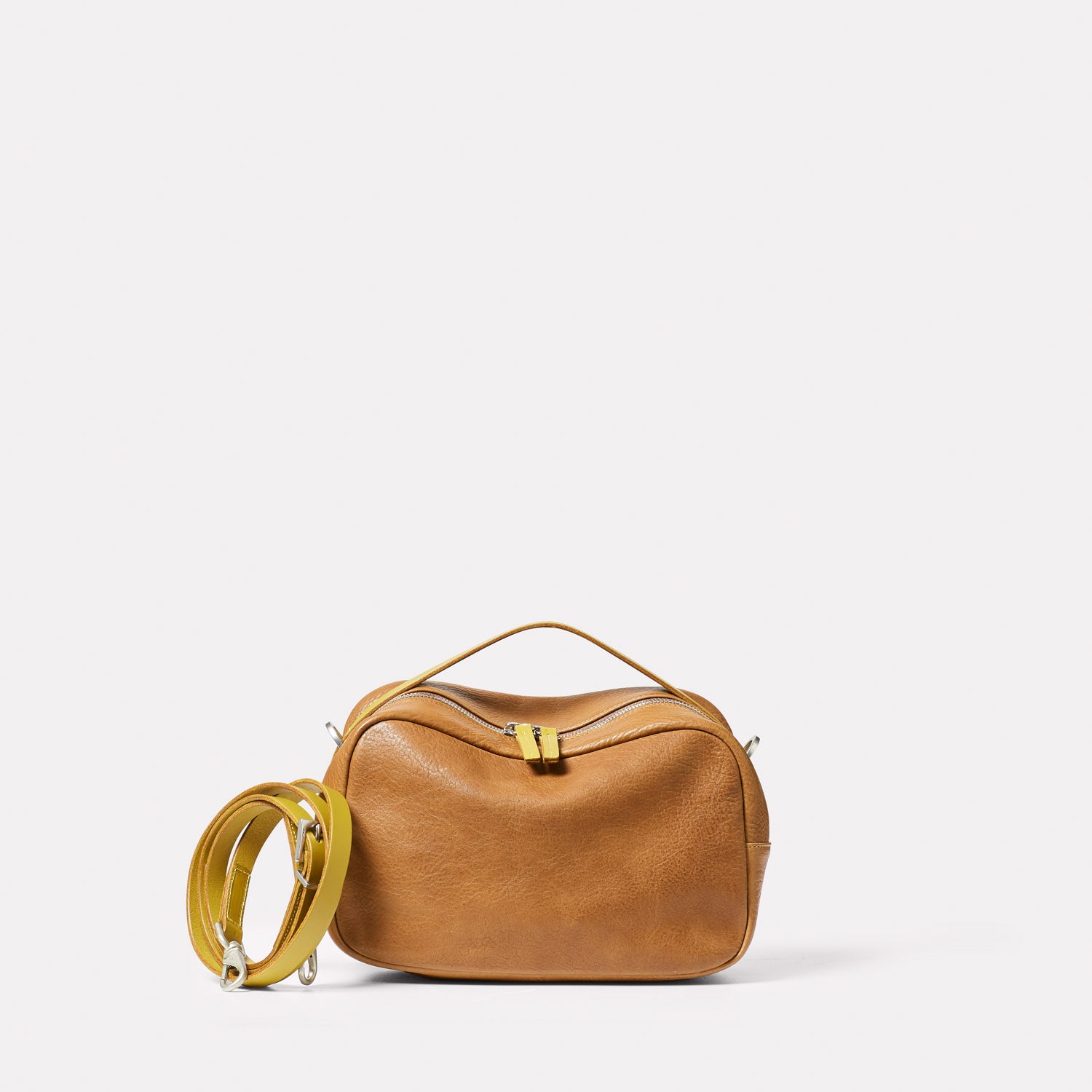 Tan Yellow Italian Leather Handbag