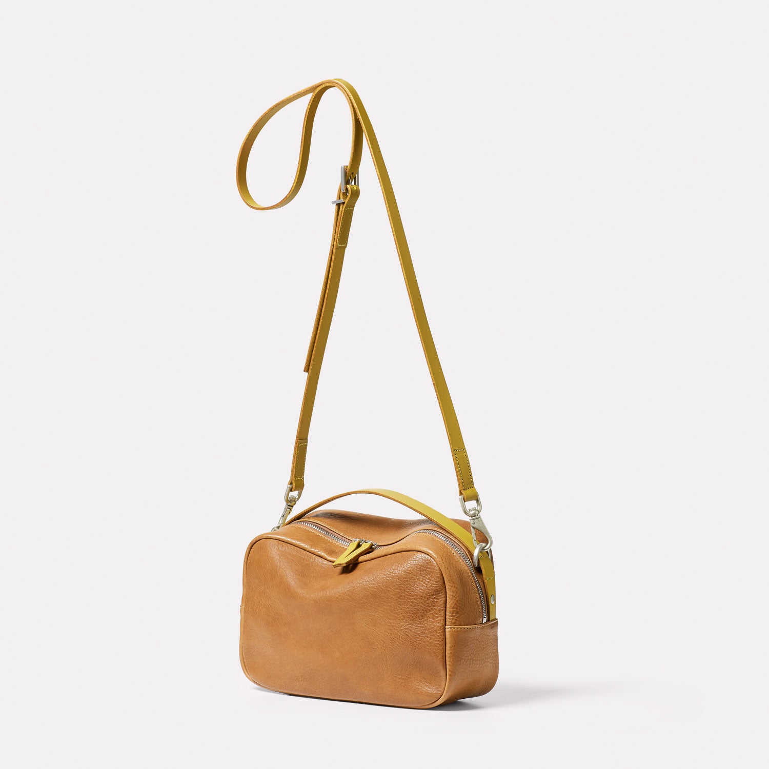 Tan Yellow Italian Leather Handbag