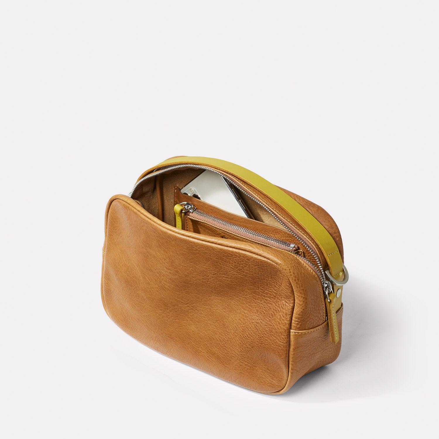Tan Yellow Italian Leather Handbag