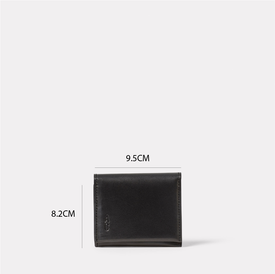 Riley Leather Coin Card Purse in Black