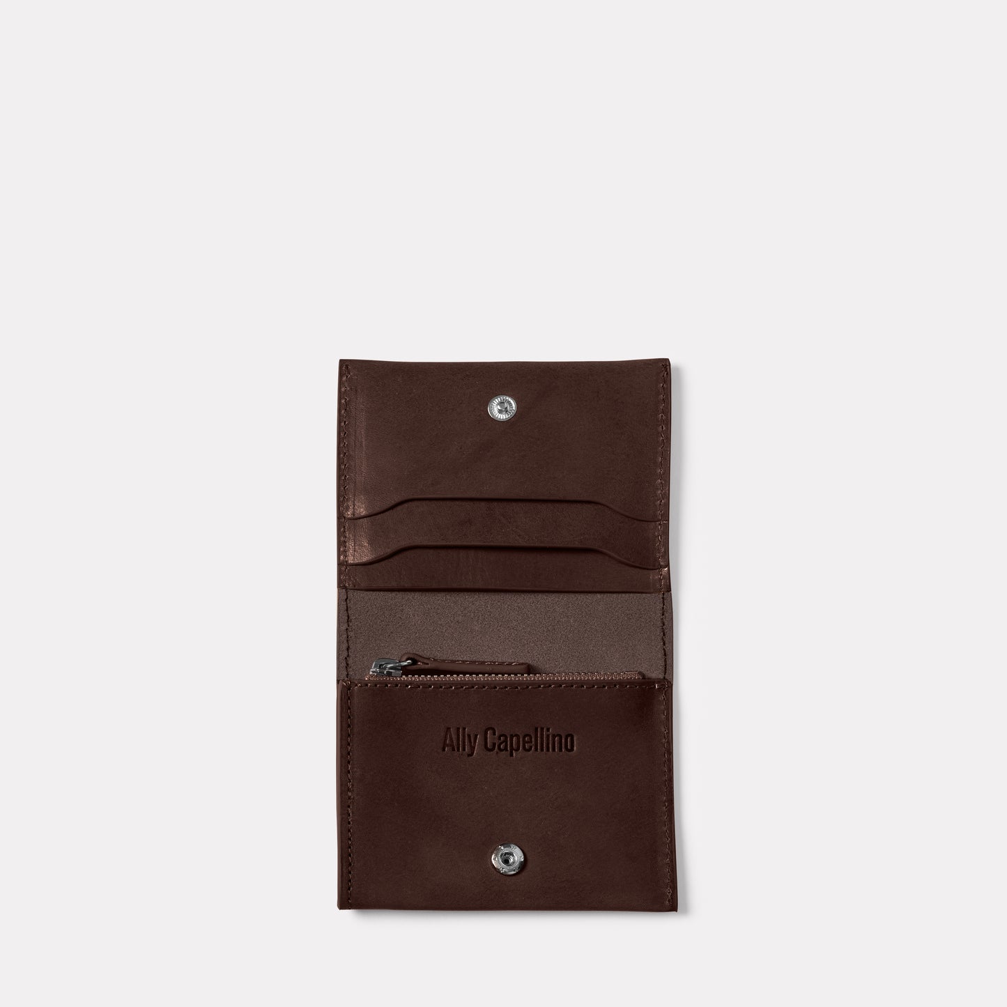 Riley Leather Coin Card Purse in Bog