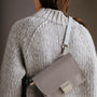 Simone Small Leather Crossbody Bag in Grey