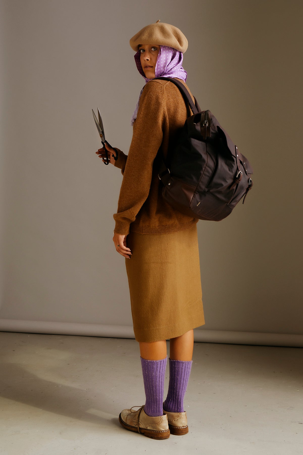 Frank Large Waxed Cotton Backpack in Bog