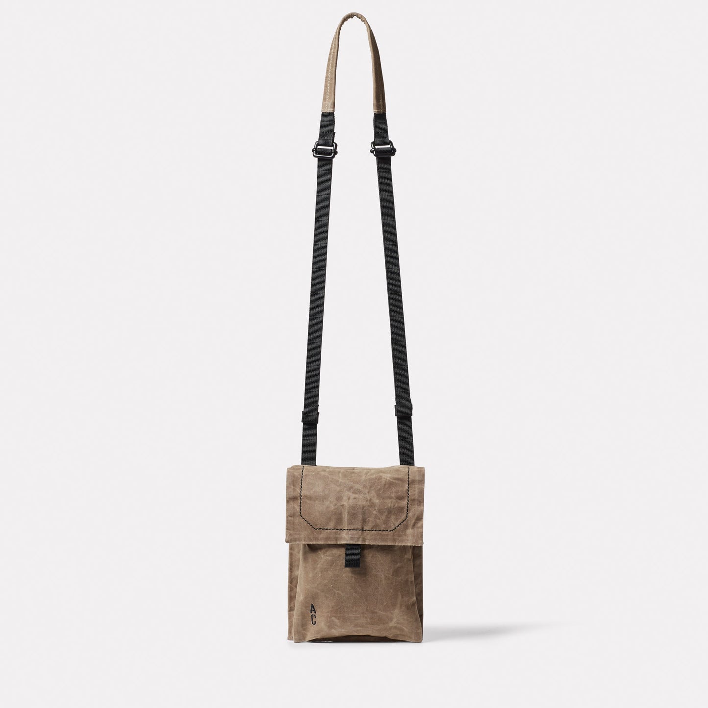 Fam Papery Waxed Cotton Crossbody Bag in Mineral