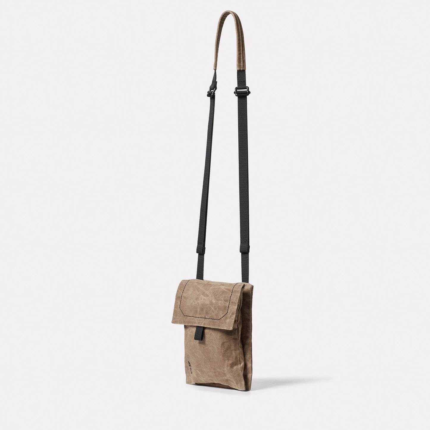 Fam Papery Waxed Cotton Crossbody Bag in Mineral