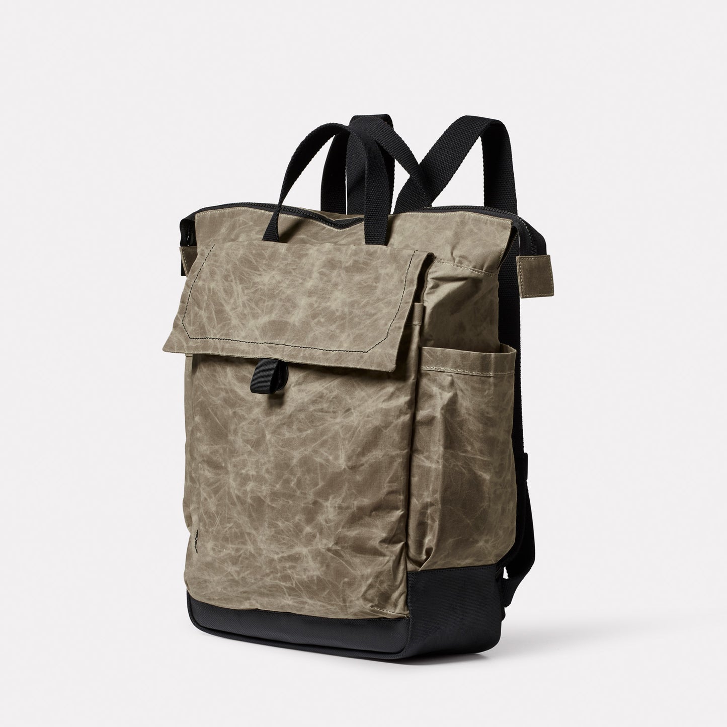 Frik Papery Waxed Cotton Backpack in Mineral