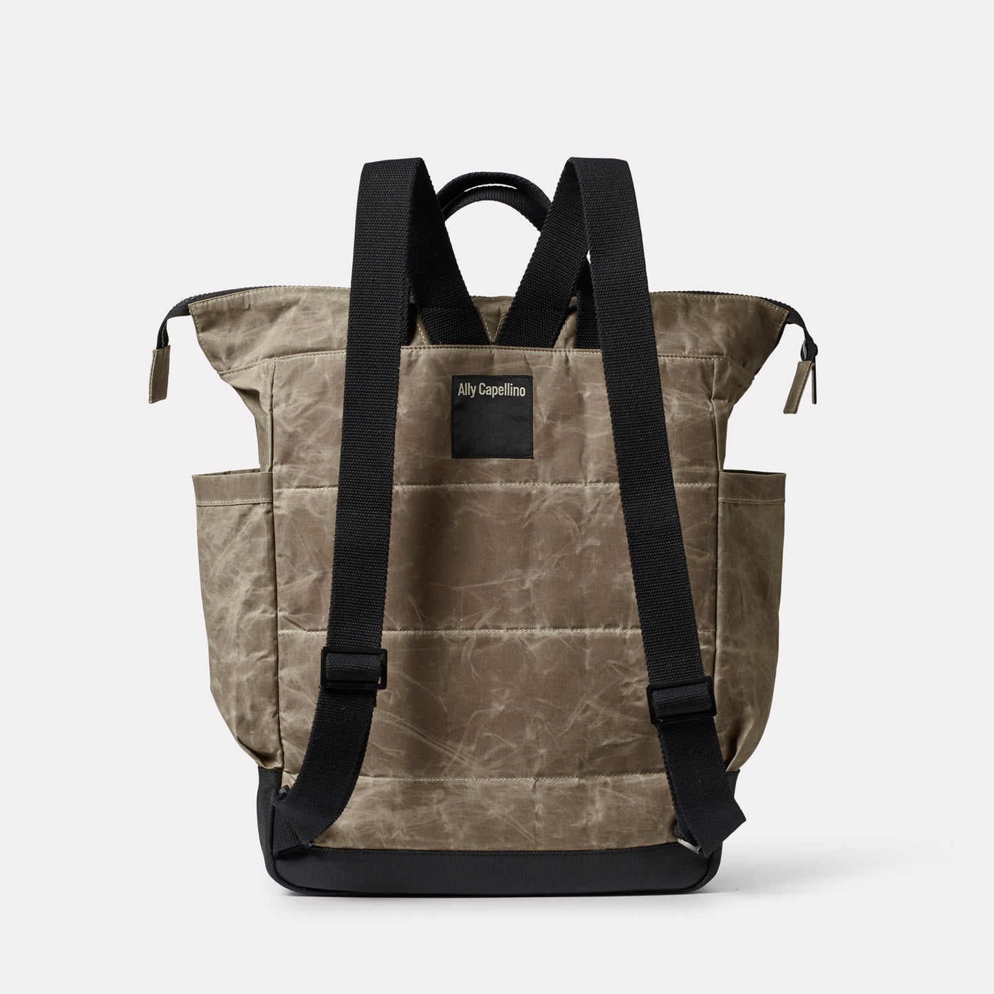 Frik Papery Waxed Cotton Backpack in Mineral