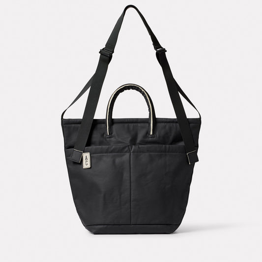 Hadley Abaca Crossbody Bucket Bag in Black