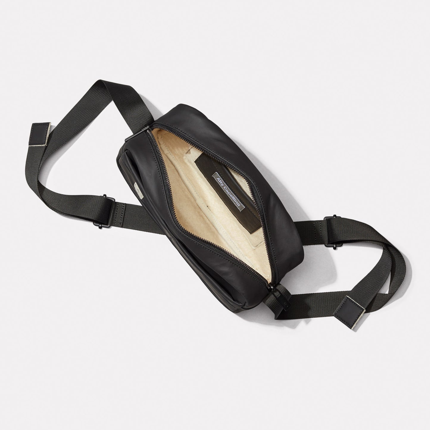 Hinge Abaca Crossbody Bag in Black