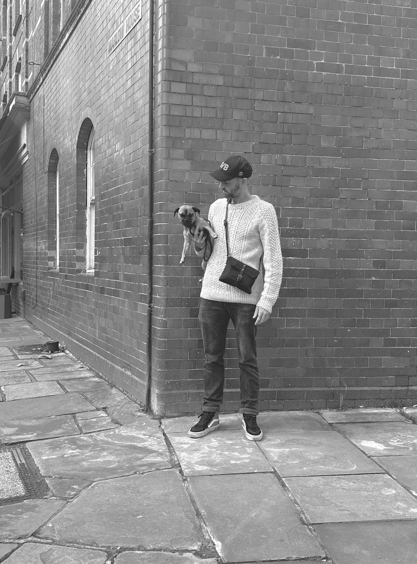 Friday Waxed Cotton Crossbody Bag in Black
