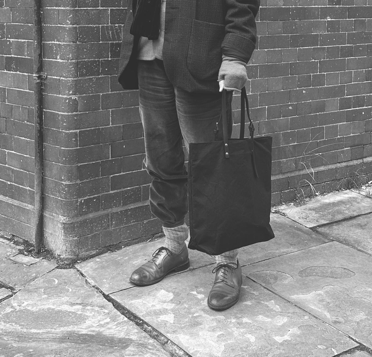 Black Waxed Tote Bag