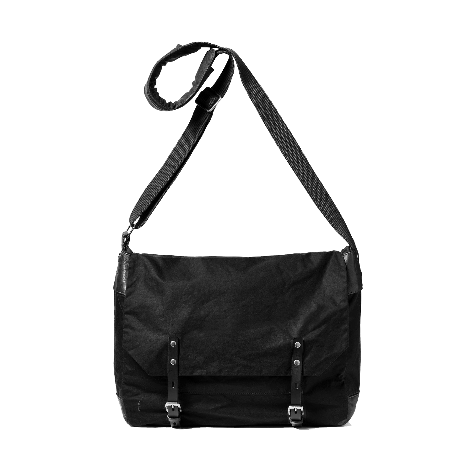 Jeremy Large Waxed Cotton Crossbody Satchel in Black – Ally Capellino