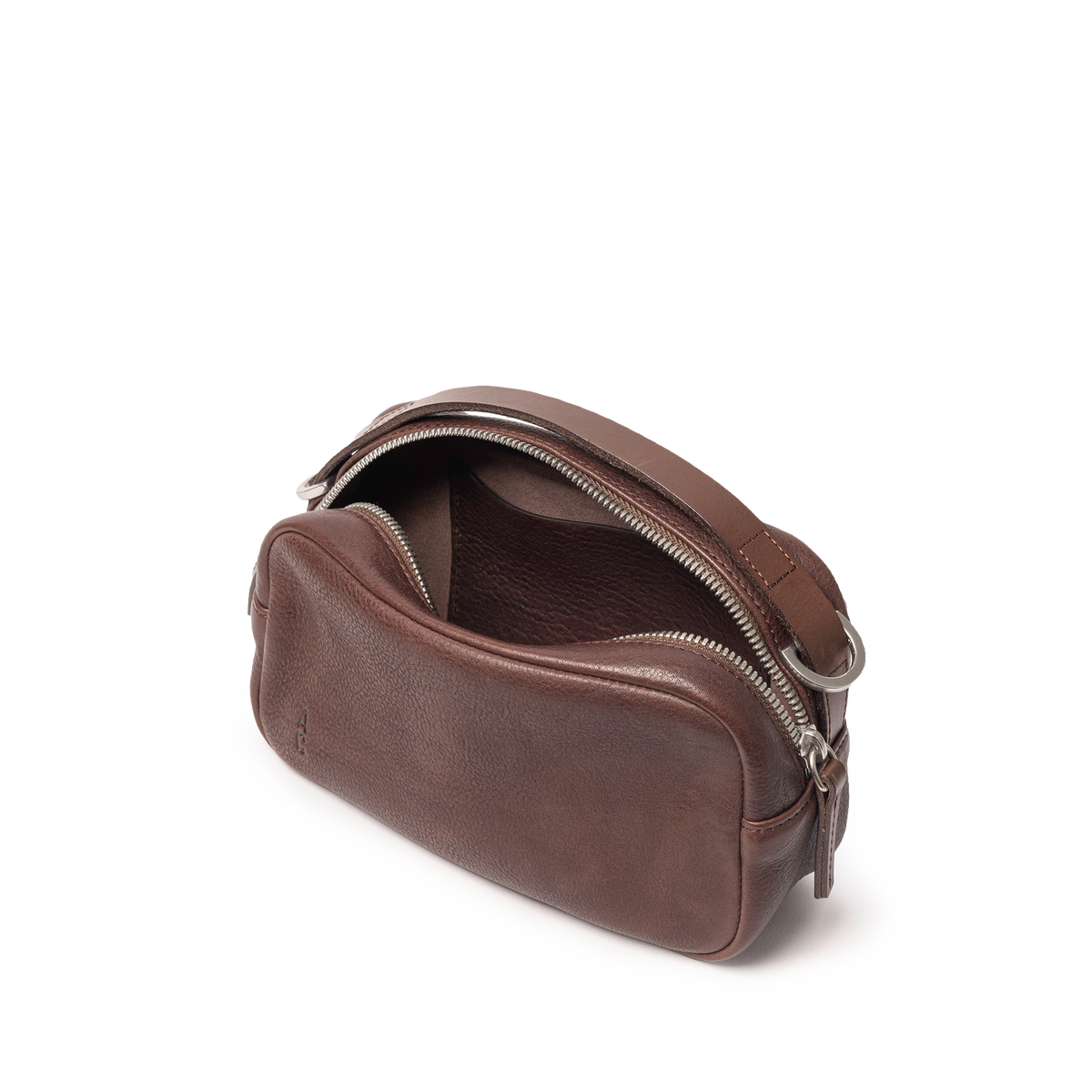 Leila Small Calvert Leather Crossbody Bag in Bog