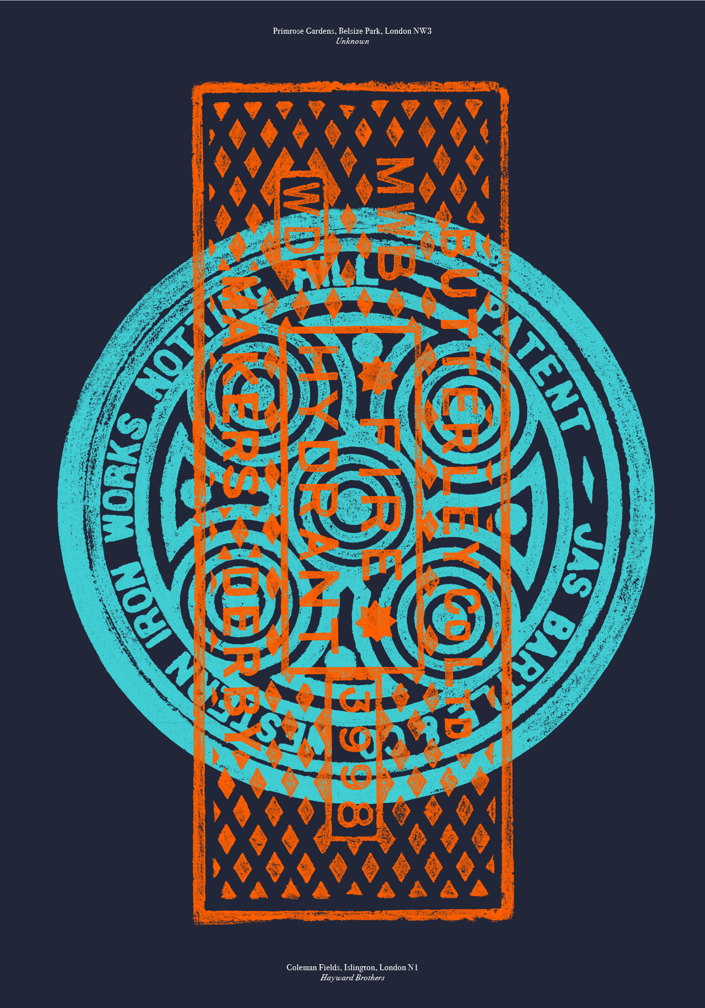 Print 22 Marina Willer Signed Screenprint in Navy Blue
