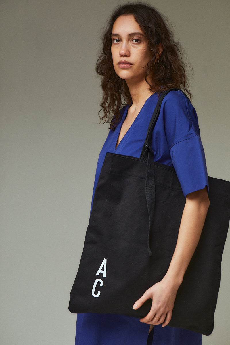 AC Canvas Tote in Black
