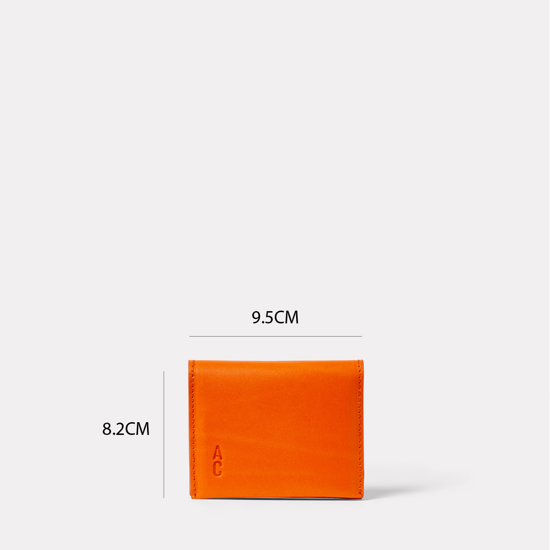 Riley Leather Coin Card Purse in Flame