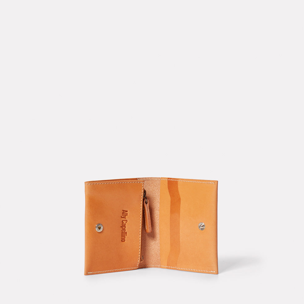 Riley Leather Coin Card Purse in Tan