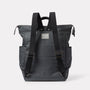 Fin Waxed Cotton Backpack in Dark Grey back view