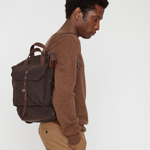 NEW IN Frances Waxed Cotton Rucksack in Flame Orange Ally Capellino
