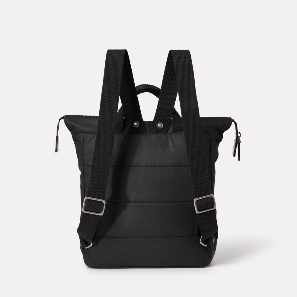 Frances Waxed Cotton Rucksack in Black-SML RUCKSACK-Ally Capellino-Ally Capellino