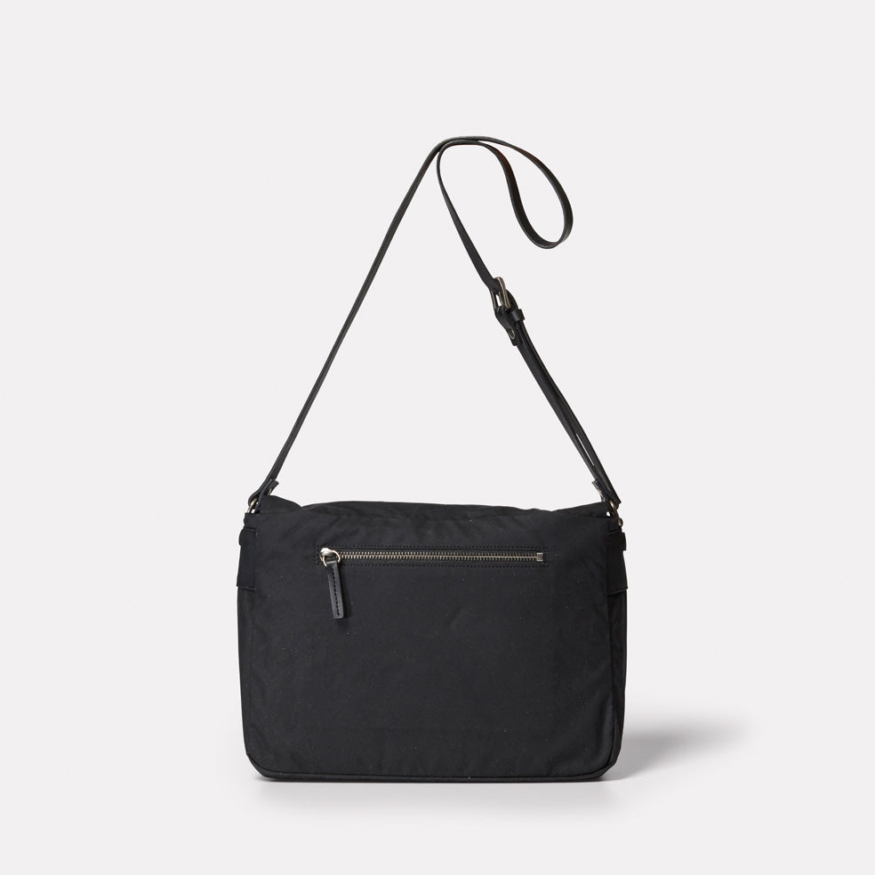 Jeremy Small Waxed Cotton Satchel in Black-SMALL CROSS BODY-Ally Capellino-Ally Capellino