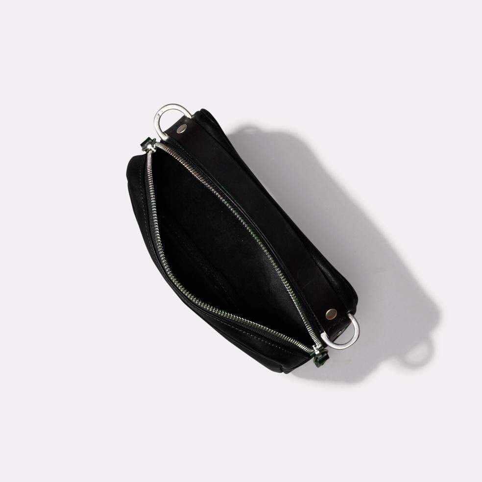 Leila Small Calvert Leather Crossbody Bag in Black Old