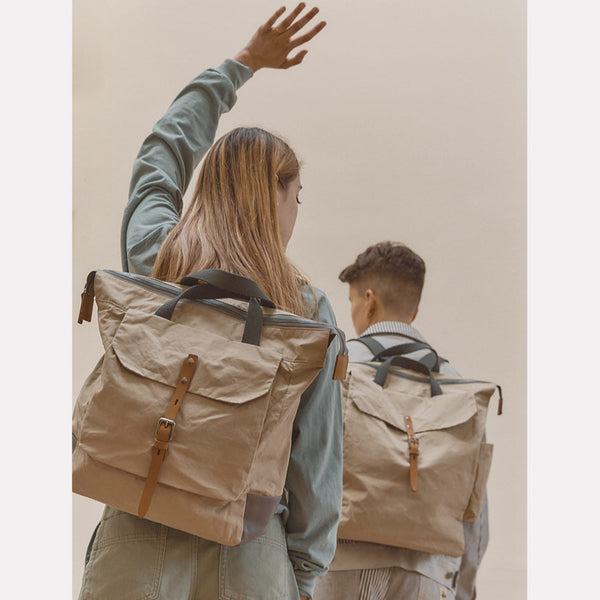 Frances Waxed Cotton Backpack in Putty Ally Capellino