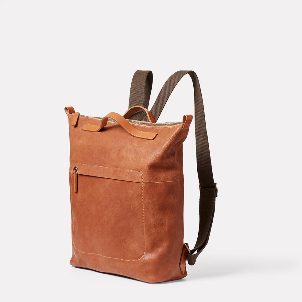 Hoy Mini Leather Backpack in Redwood