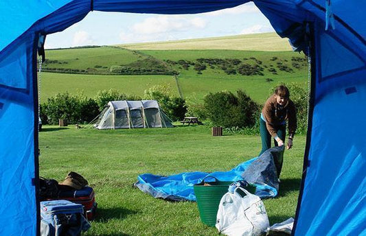 Ally Capellino with a Tent