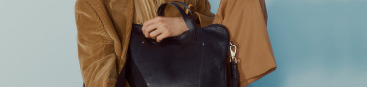 Ally Capellino Marcus Calvert Leather Folio Bag in Black