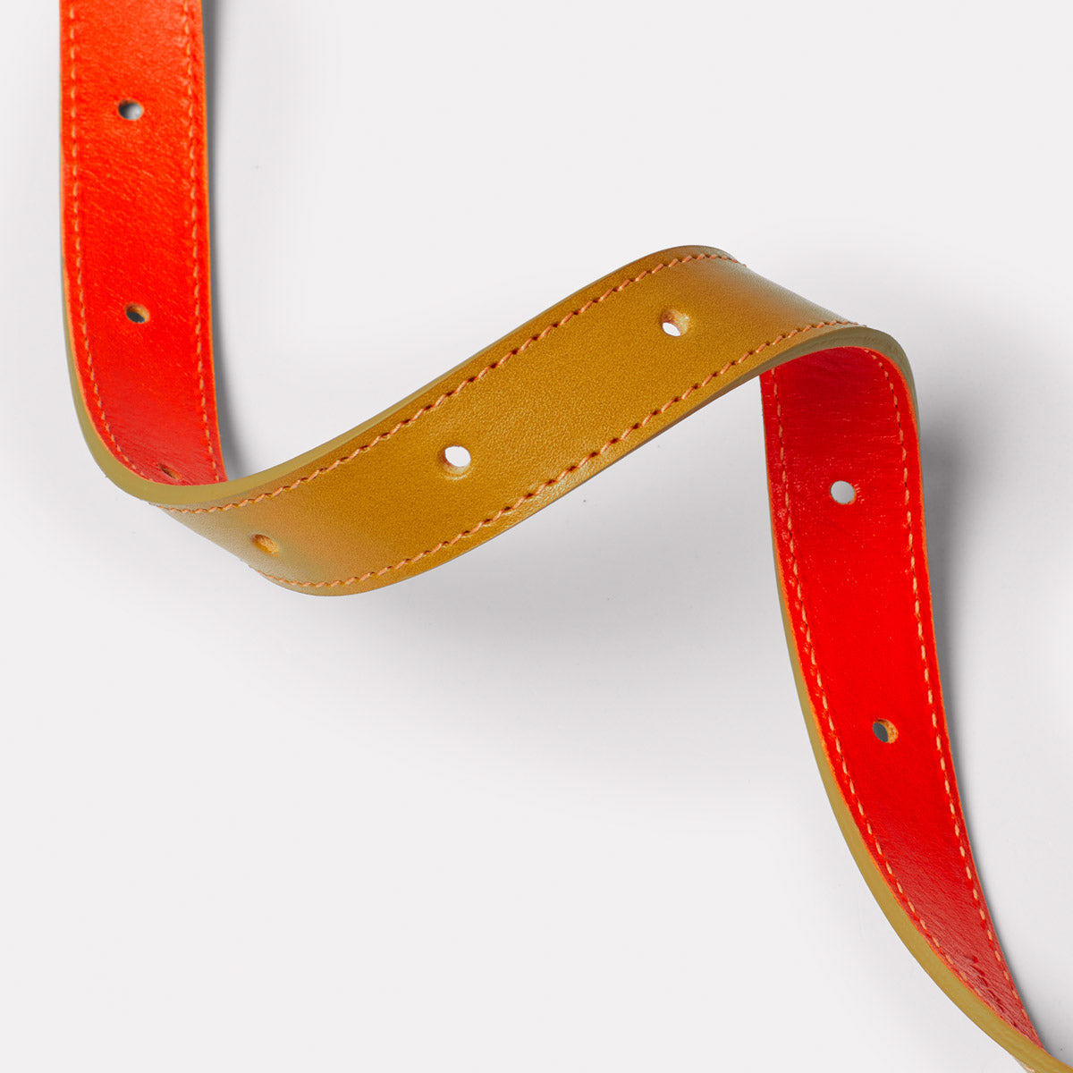Pierce Leather Belt in Mustard and Flame