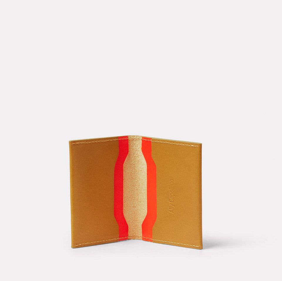 Petra Leather Cardholder in Mustard and Flame