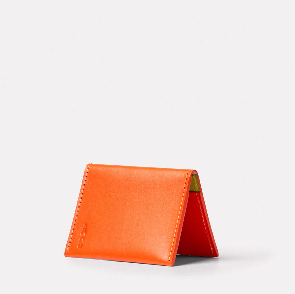Petra Leather Cardholder in Flame and Frog