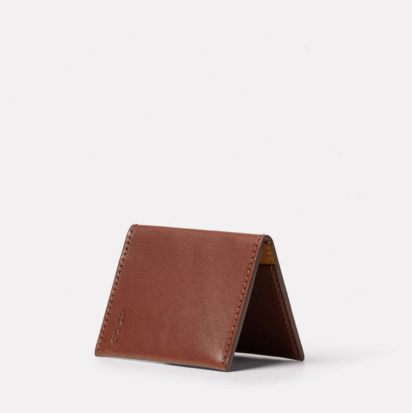 Petra Leather Cardholder in Carob and Mustard