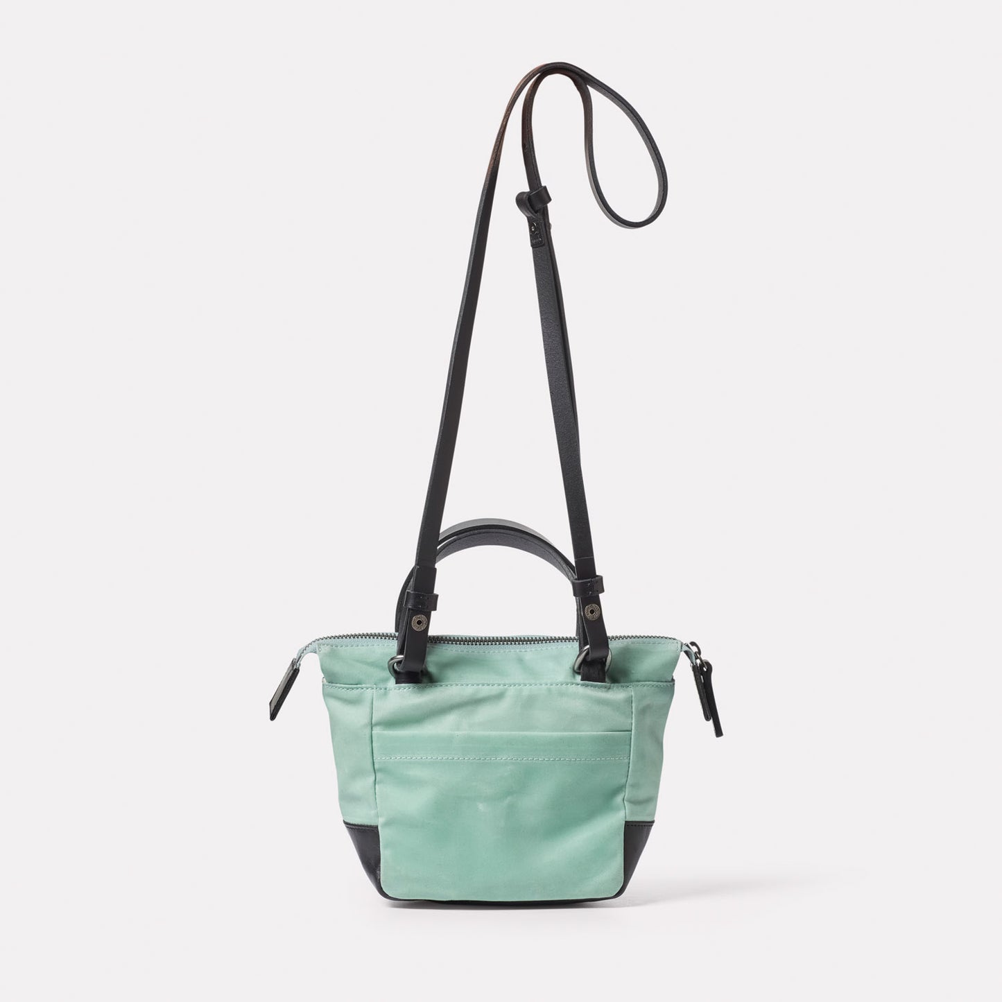 Squat Waxed Cotton Crossbody Mini Bag in Aqua