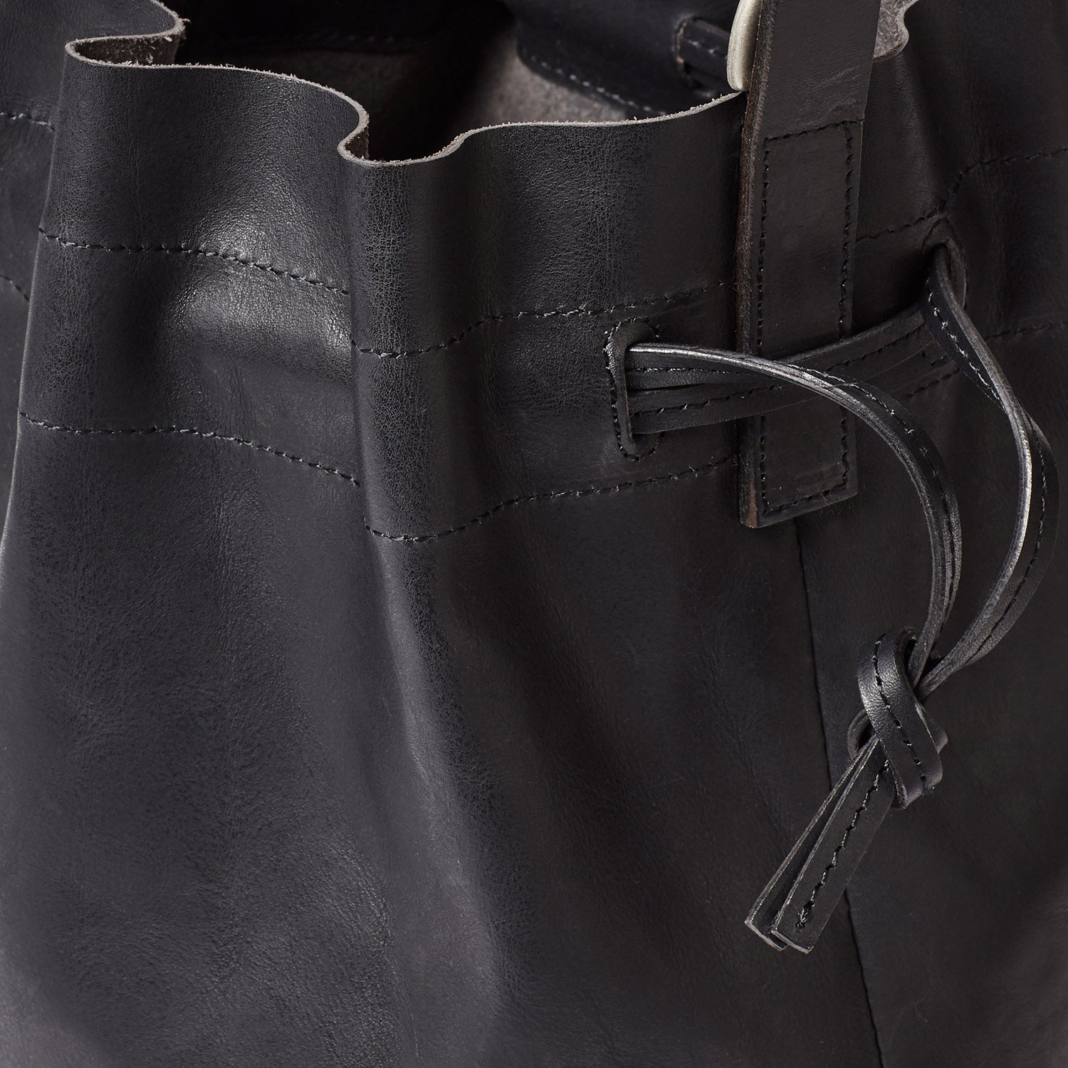 Black Italian Leather Handbag Leather Bucket Handbags