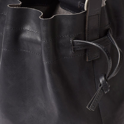 Dora Small Calvert Leather Crossbody Bucket Bag in Black