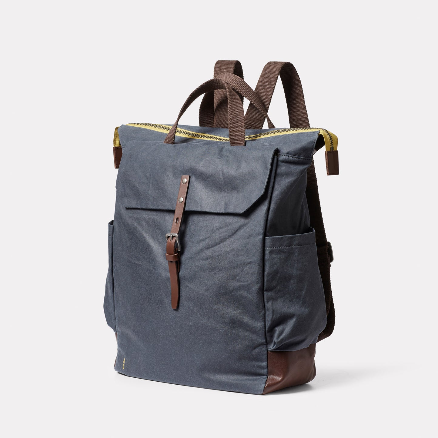 Fin Waxed Cotton Backpack in Steel