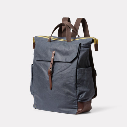 Fin Waxed Cotton Backpack in Steel