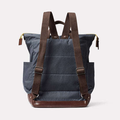 Fin Waxed Cotton Backpack in Steel