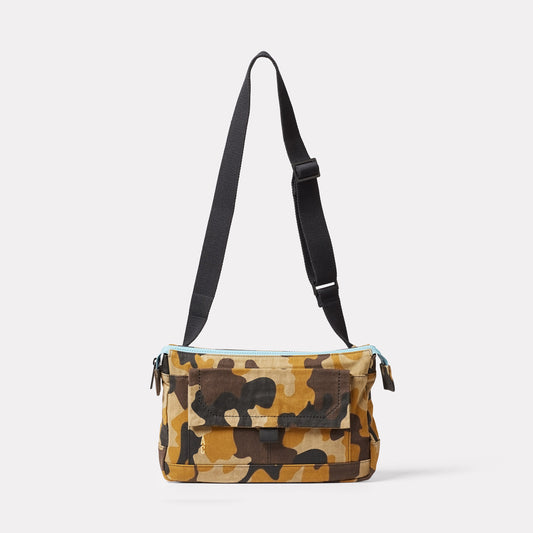 Fish Waxed Canvas Crossbody Bag in Corn Camo