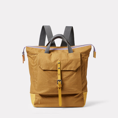 Frances Waxed Cotton Backpack in Gingerbread