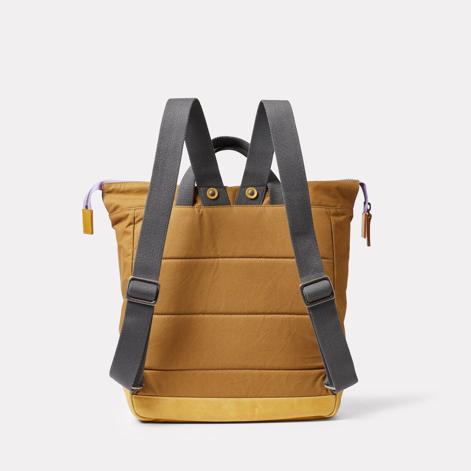 Brown Yellow Waxed Cotton Backpack Rucksack from British Backpack Brands Ally Capellino